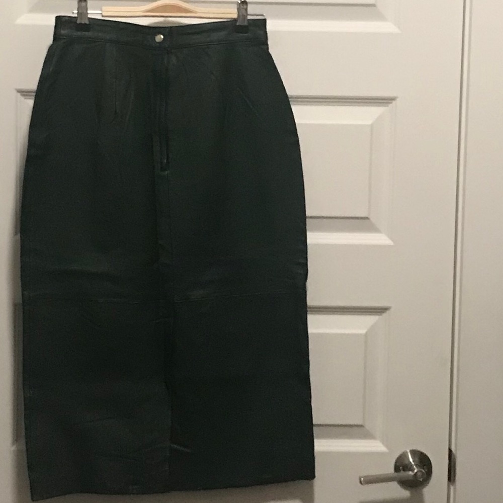 Leather Hunter Green Winter Skirt